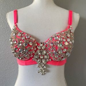 Crystal Rhinestones Rave Bra